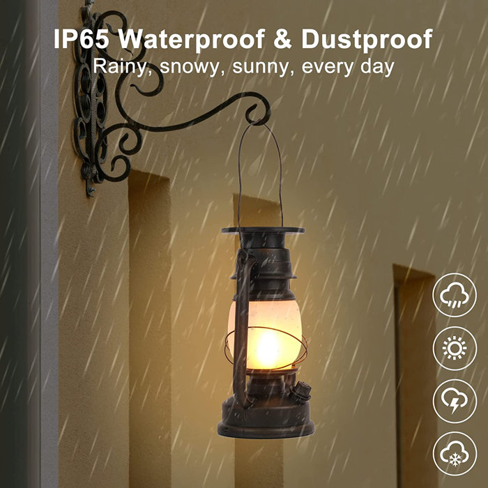 Haitral 9.5'' Solar Powered Integrated LED Color Changing Outdoor Lantern Wayfair